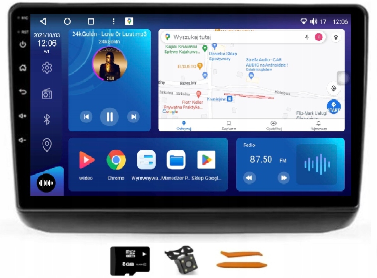 Rádio Android Navigácia M8250 Qled Carplay Lte Jeep Cherokee 4 WK2 13-20