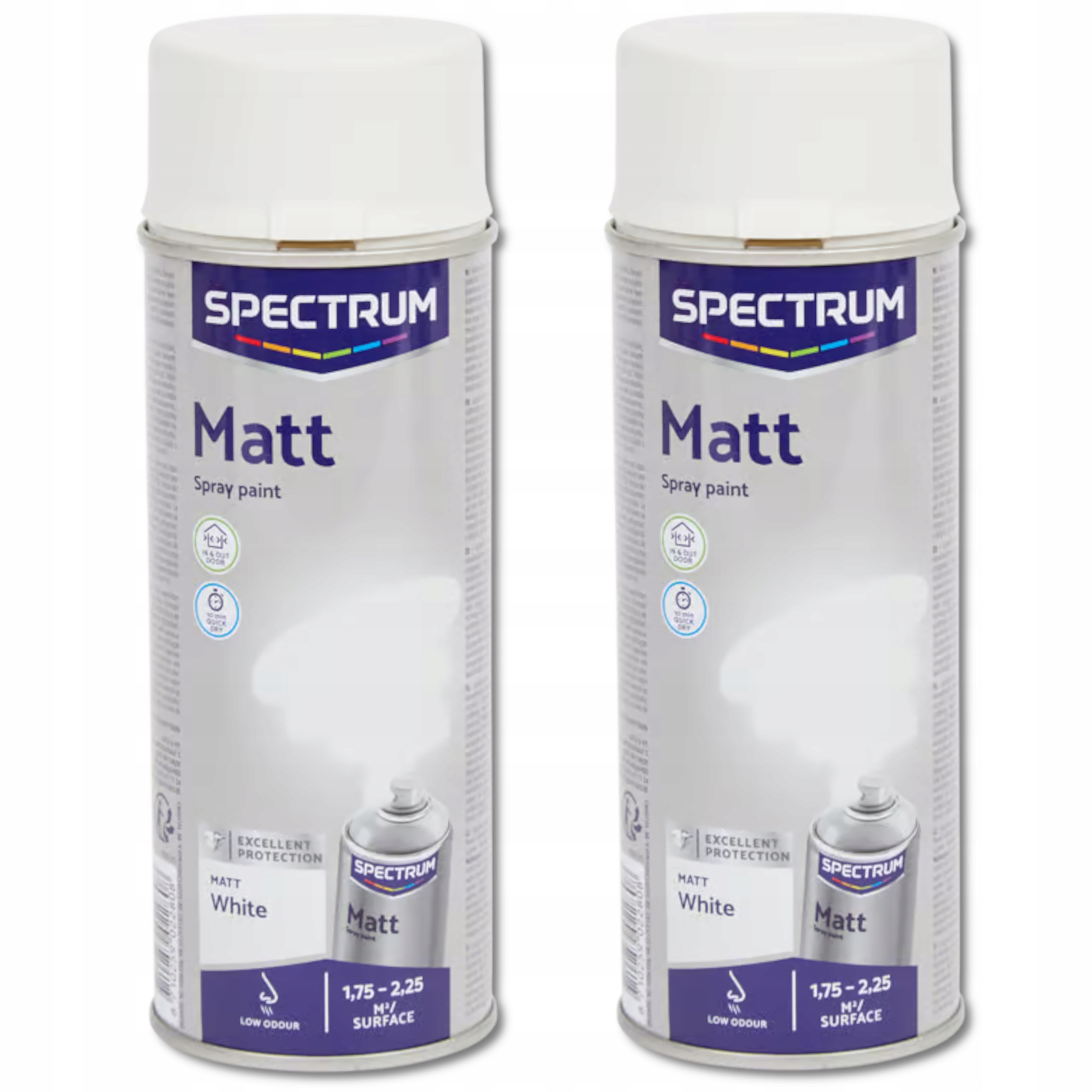 2x FARBA W SPRAYU BIAŁY MAT MATOWA LAKIER SPRAY 400 ML SPECTRUM