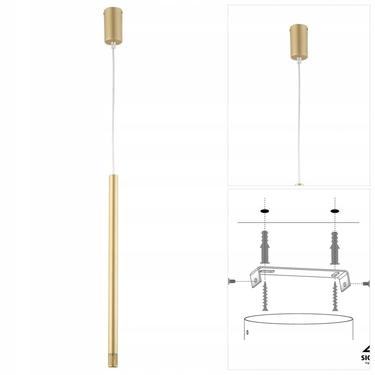 Závěsná lampa Sopel Laser zlatá, intenzivní lesk nad barem Sigma Lighting
