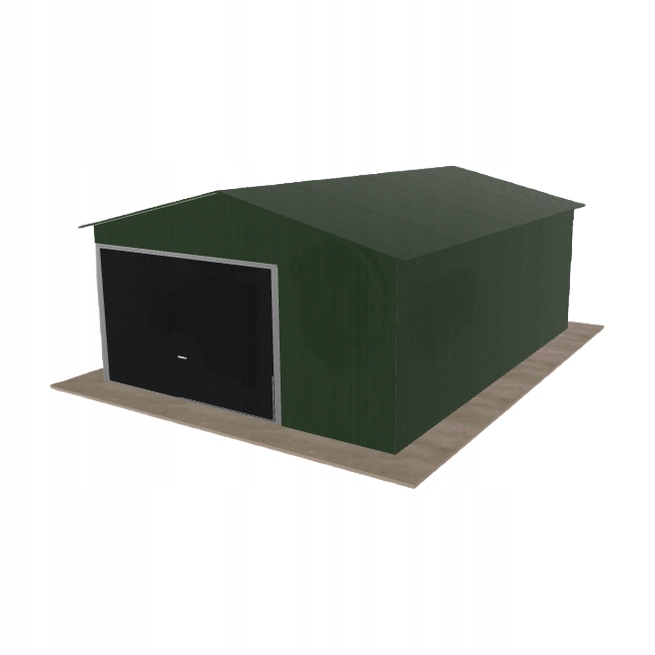 Plechová garáž 4.5 x 6 m jednopolohová, dvouspádová, zelená