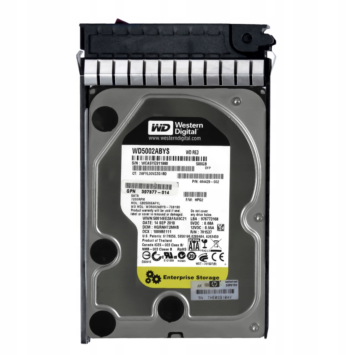 Hp 484429-002 500GB 7.2K 16MB Sata II 3.5'' GB0500EAFYL
