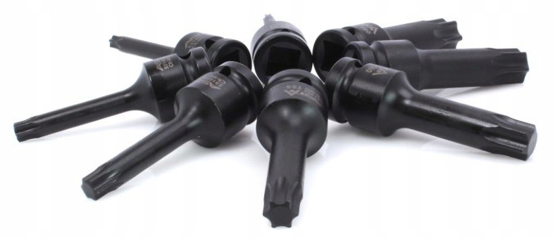 ASAT - ZESTAW DŁUGICH NASADEK UDAROWYCH TORX 1/2” - ETUI 8 EL. Mocowanie 1/2