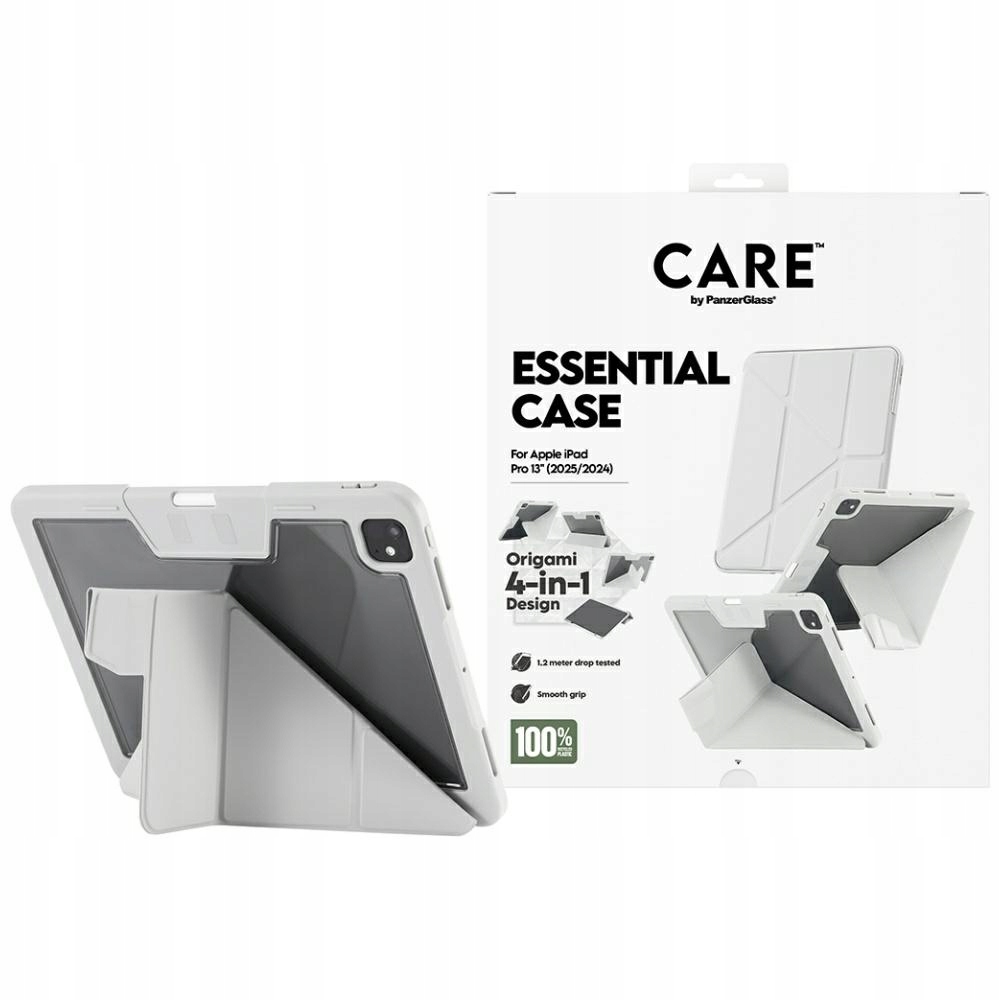 Pouzdro Care by PanzerGlass Y fold pro iPad Pro 13" (2025/2024) světle šedé