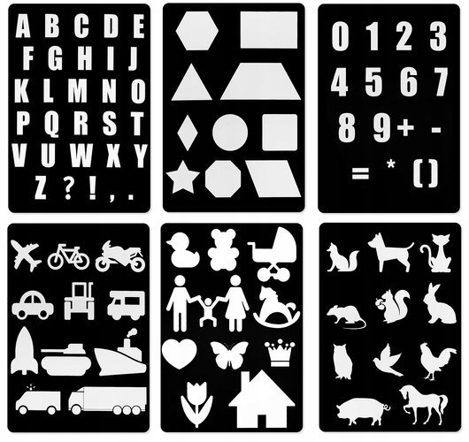 TABLICA do RYSOWANIA malowania ŚWIATŁEM + SZABLONY Wysokość produktu 21 cm