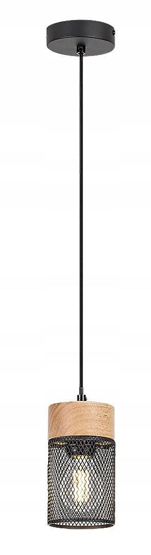 Závěsná lampa Rabalux Callum E27 25W industriální buk/černá