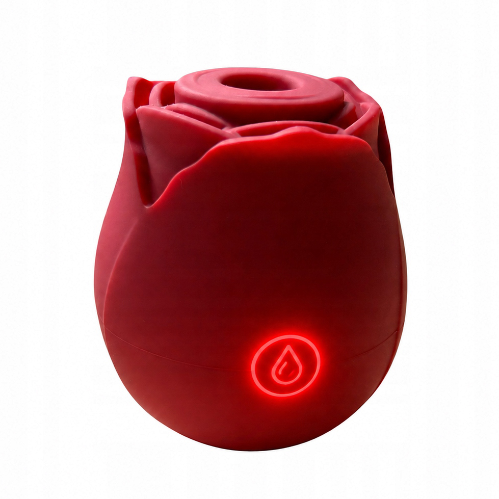 Wibrator Damski Stymulator Łechtaczki Powietrzny Ssący Róża 10 Trybów USB – Czerwony