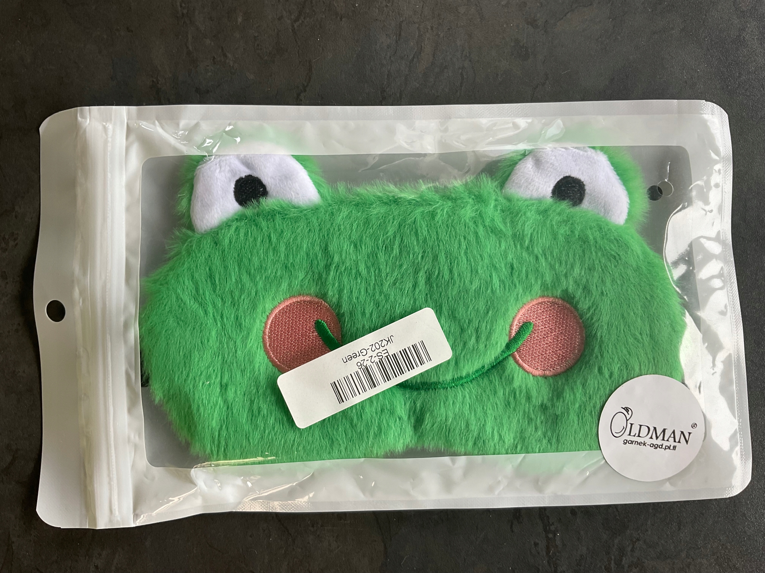 OPASKA NA OCZY MASKA DO SPANIA SNU RELAKSU MASECZKA zielona żabka ŻABA Kod producenta OPASKA DLA DZIECI NA OCZY PLUSZOWA żaba