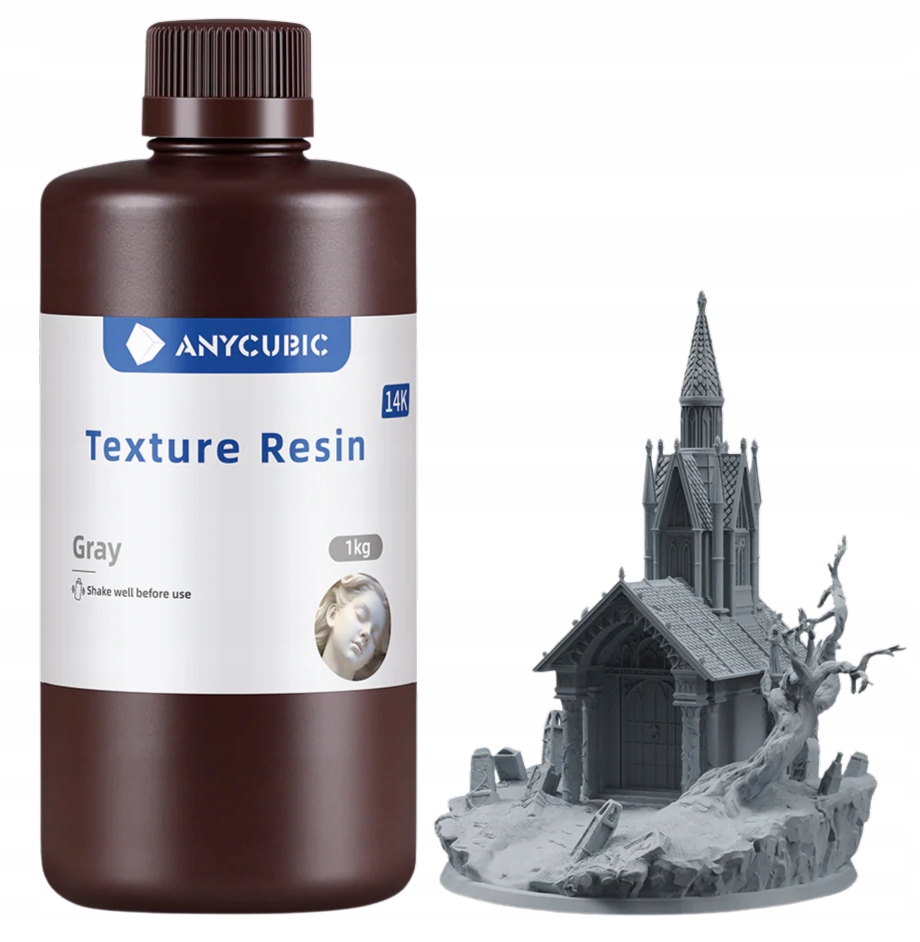Żywica Uv Anycubic Texture Grey Gray Szary 1kg 1l Do Drukarki 3D