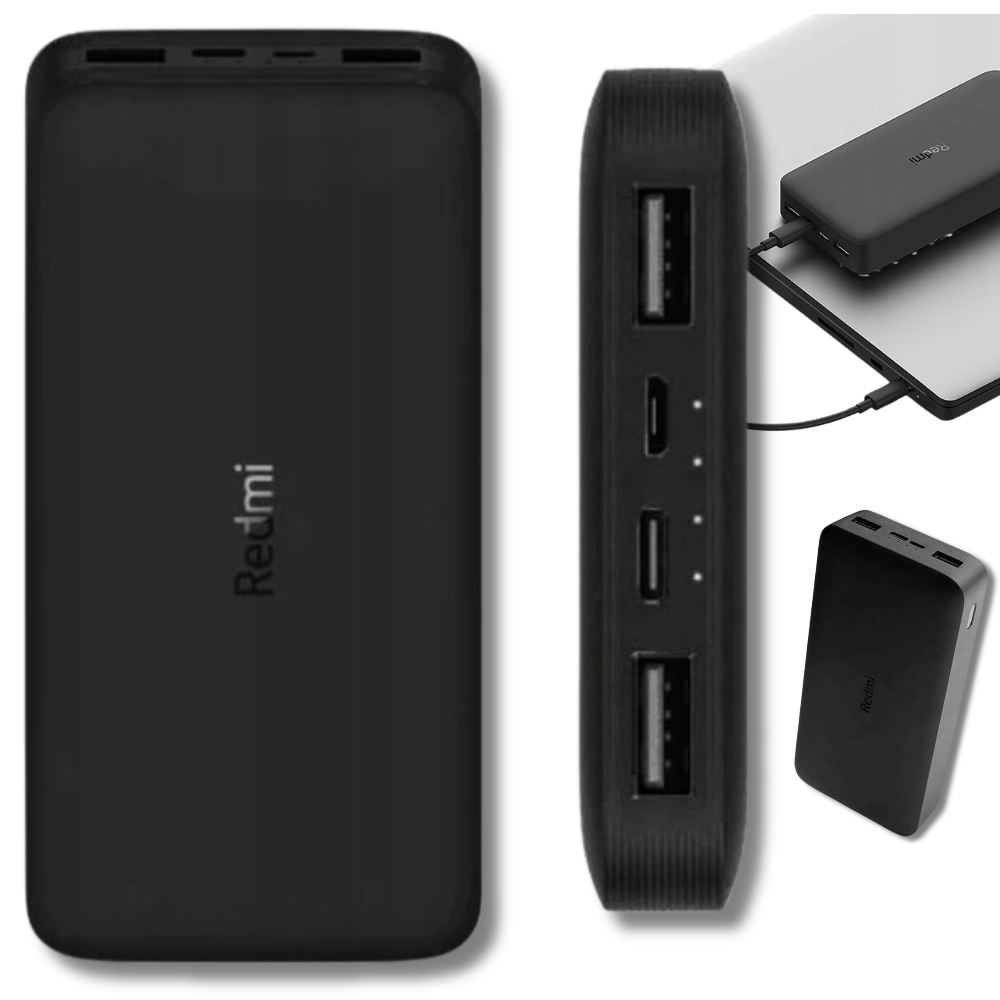 Powerbanka Xiaomi 20000 mAh černá 4x Usb Rychlé Nabíjení