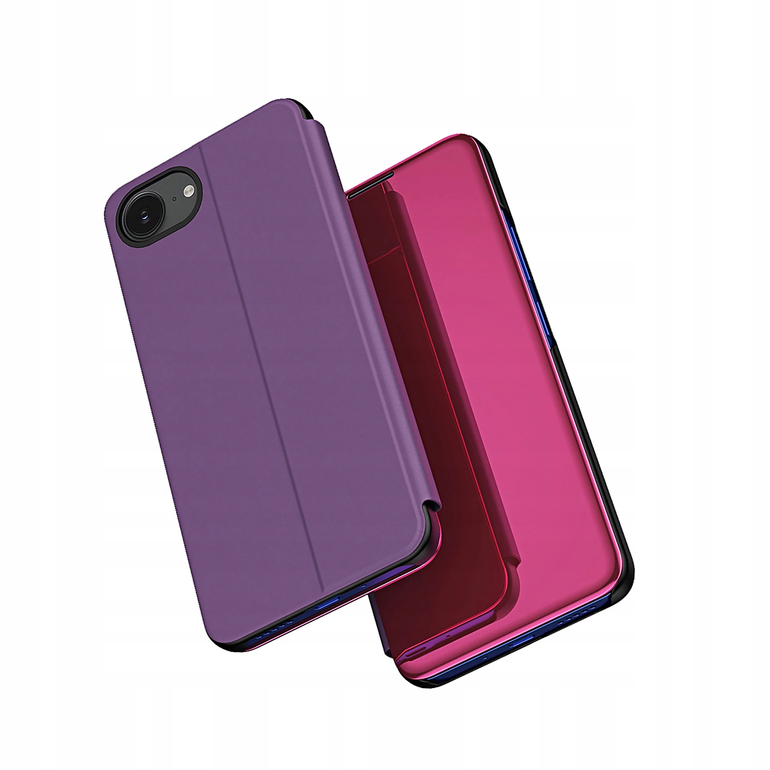 Etui Clear View Case do iPhone 16e pokrowiec z klapką różowe