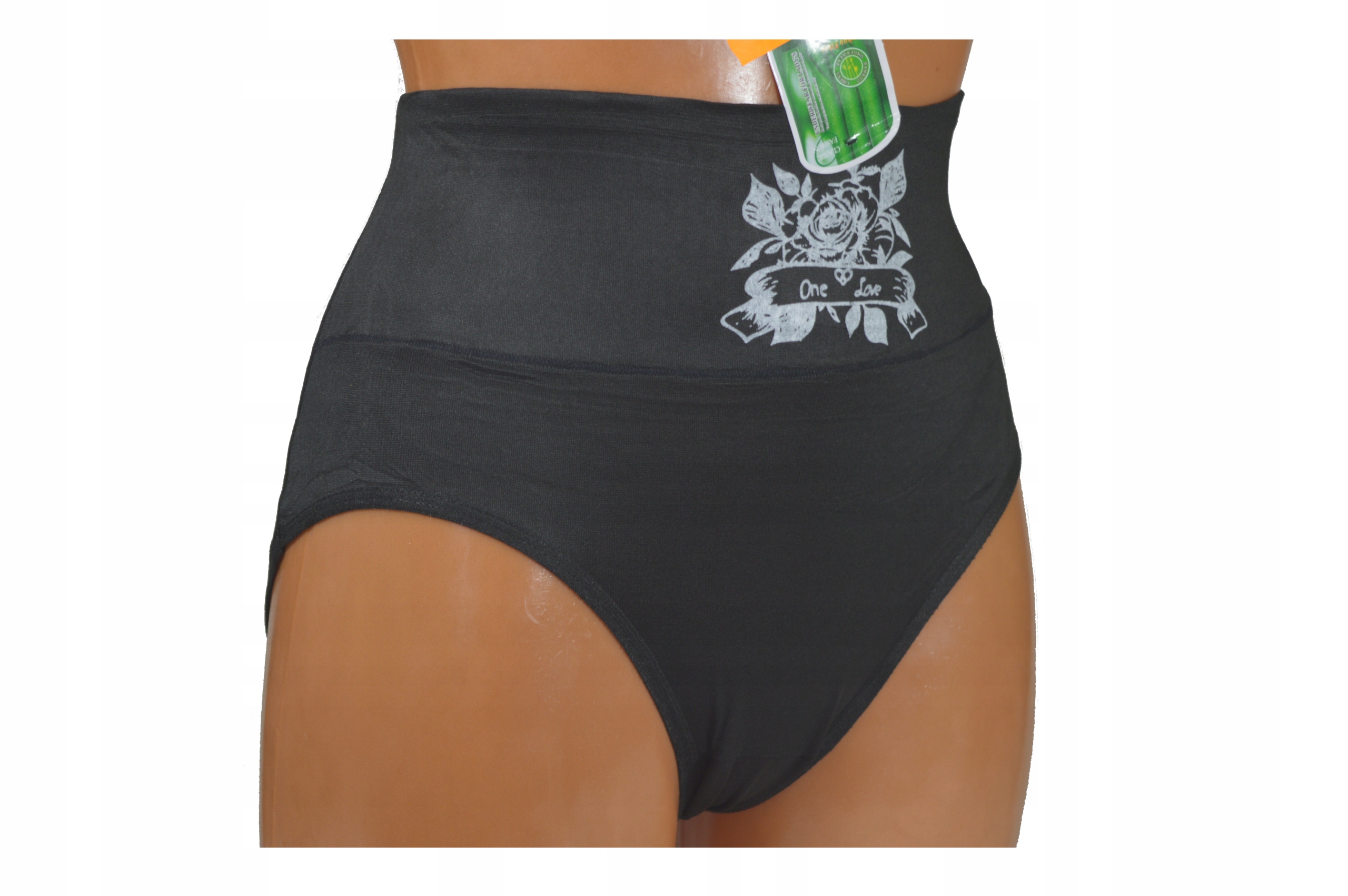 bambusowe majtki damskie figi XL/XXL wysoki pas / stan 11604