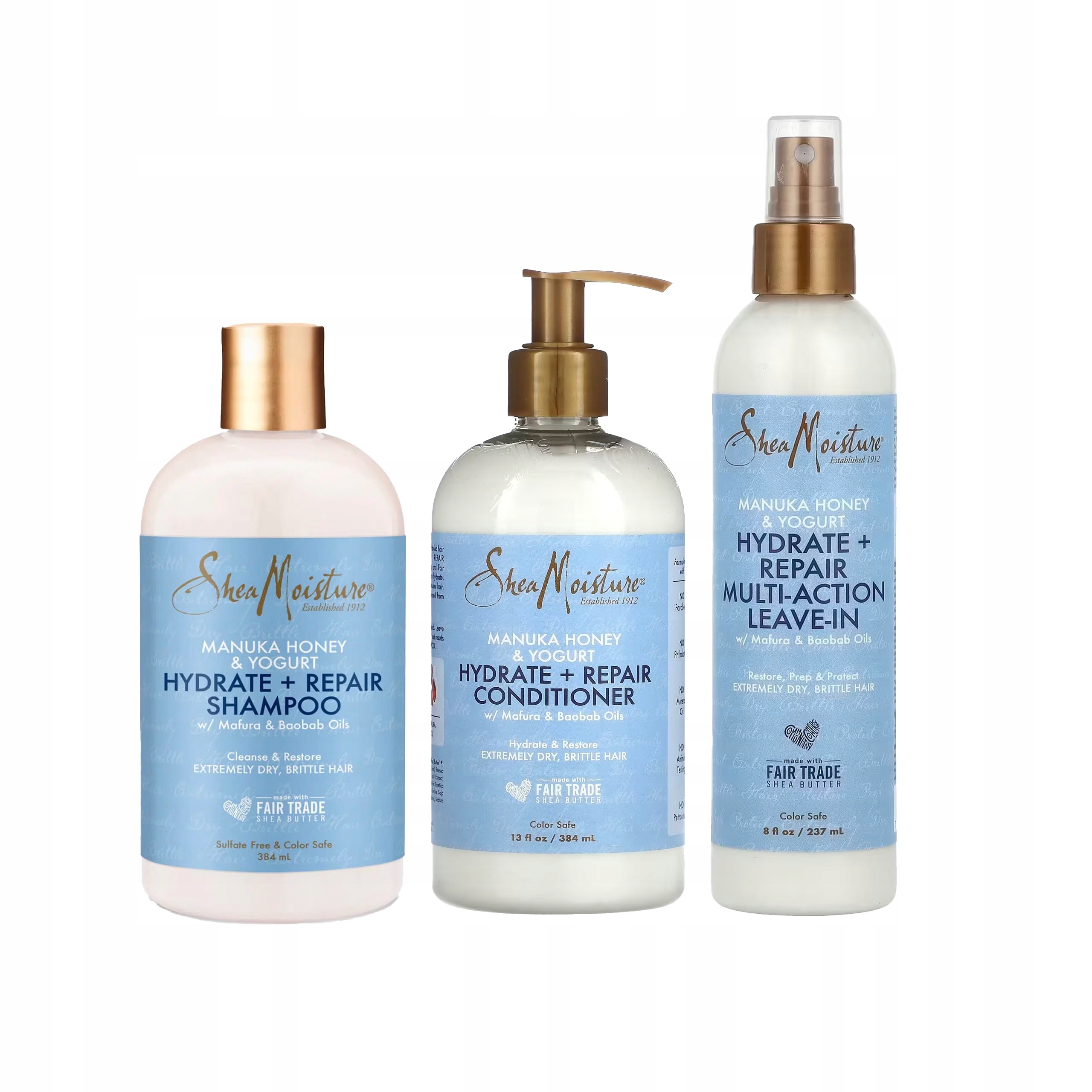 Zestaw Shea Moisture Manuka Honey&Yogurt Szampon Odżywka Leave-In