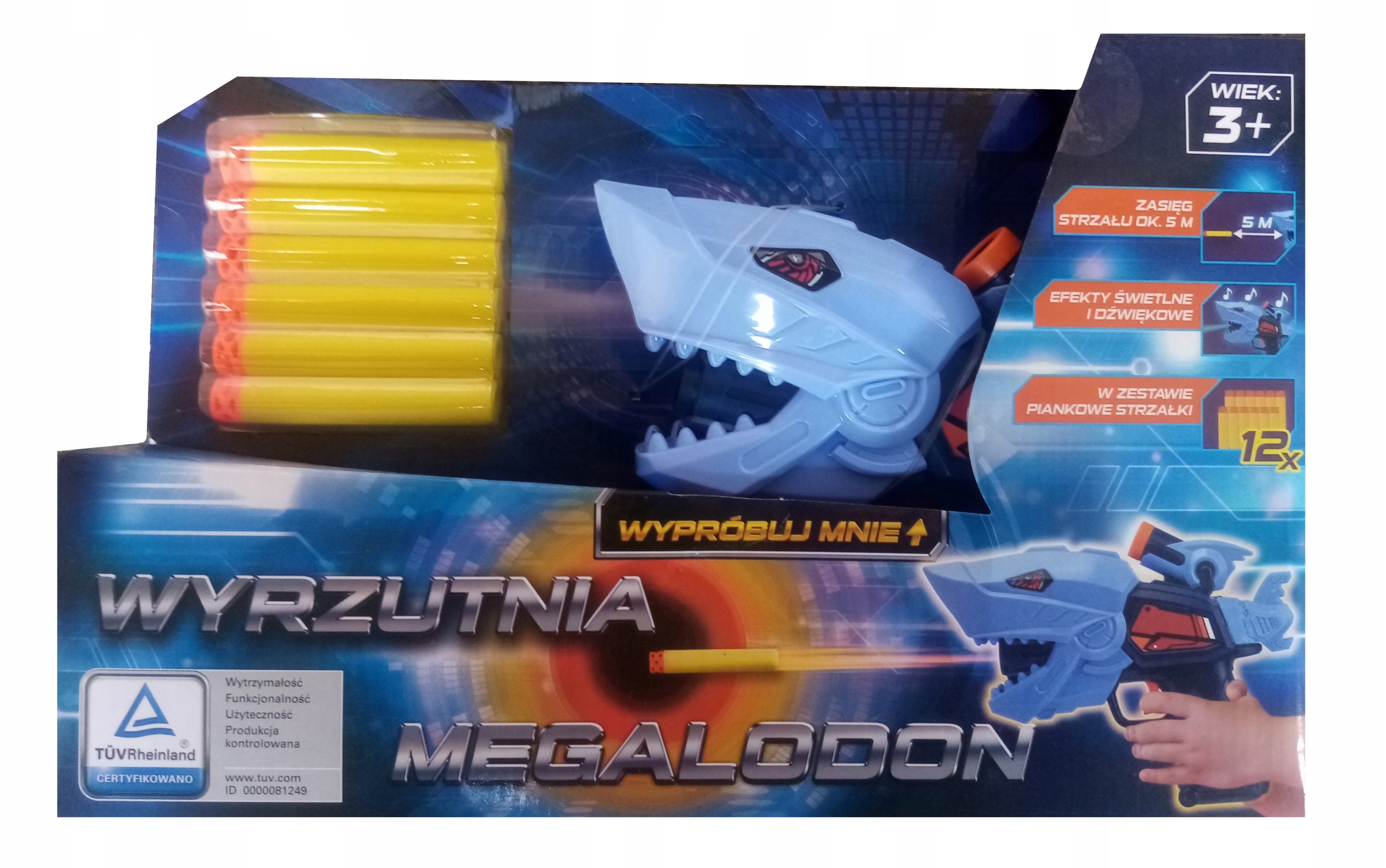 

Pistolet Wyrzutnia Megalodon na strzałki dźwięk