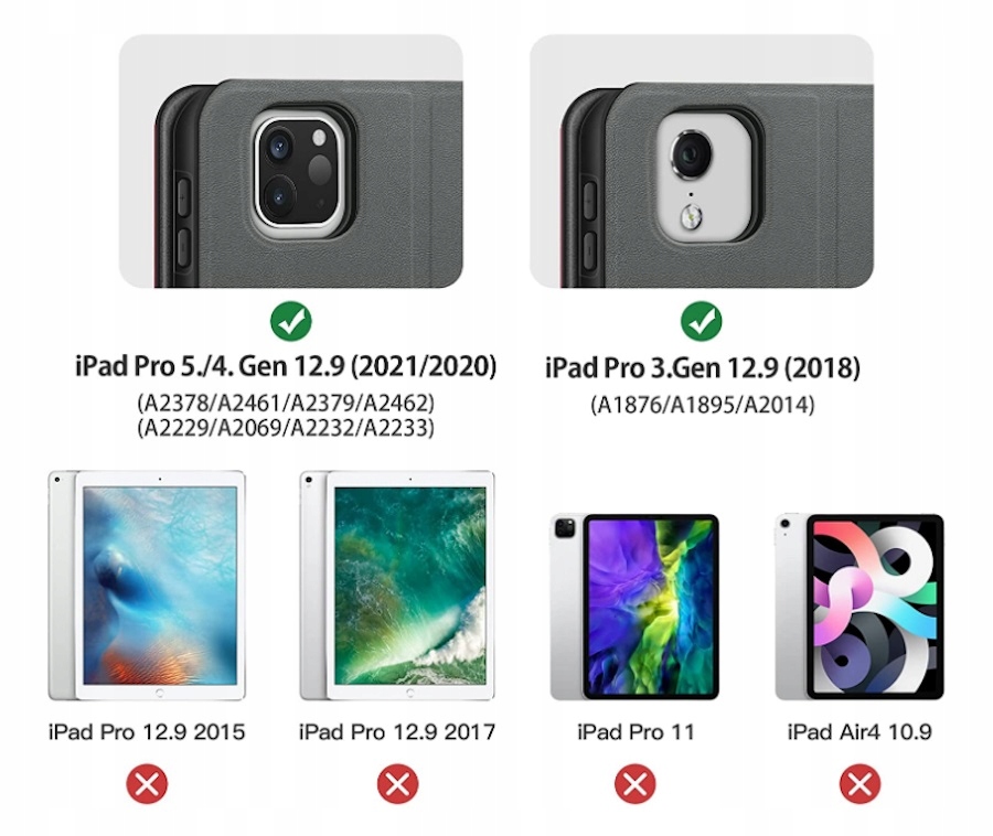 CASE ETUI POKROWIEC DO iPad Pro 12.9'' KINGBLANC Pasuje do modelu iPad Pro 12.9'' 2021/2020