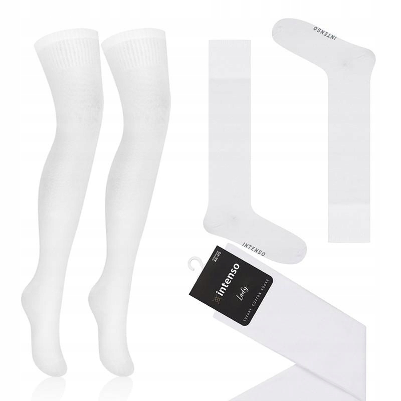 ZAKOLANÓWKI DAMSKIE GŁADKIE BAWEŁNIANE INTENSO R.36-40