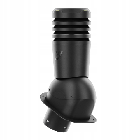 Větrací komín Ecoline pro plechovou střešní krytinu, profil H, průměr 125 mm, černý