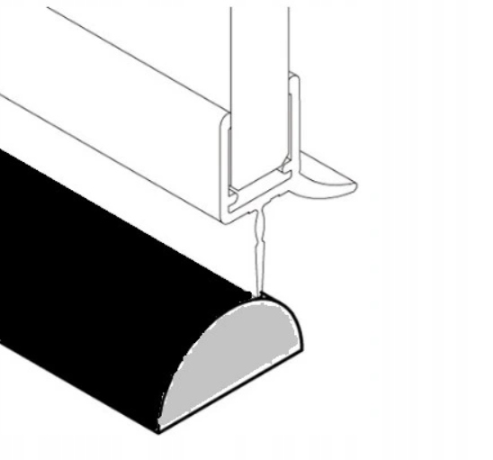 Próg listwa progowa 100cm CZARNA kabin drzwi prysz