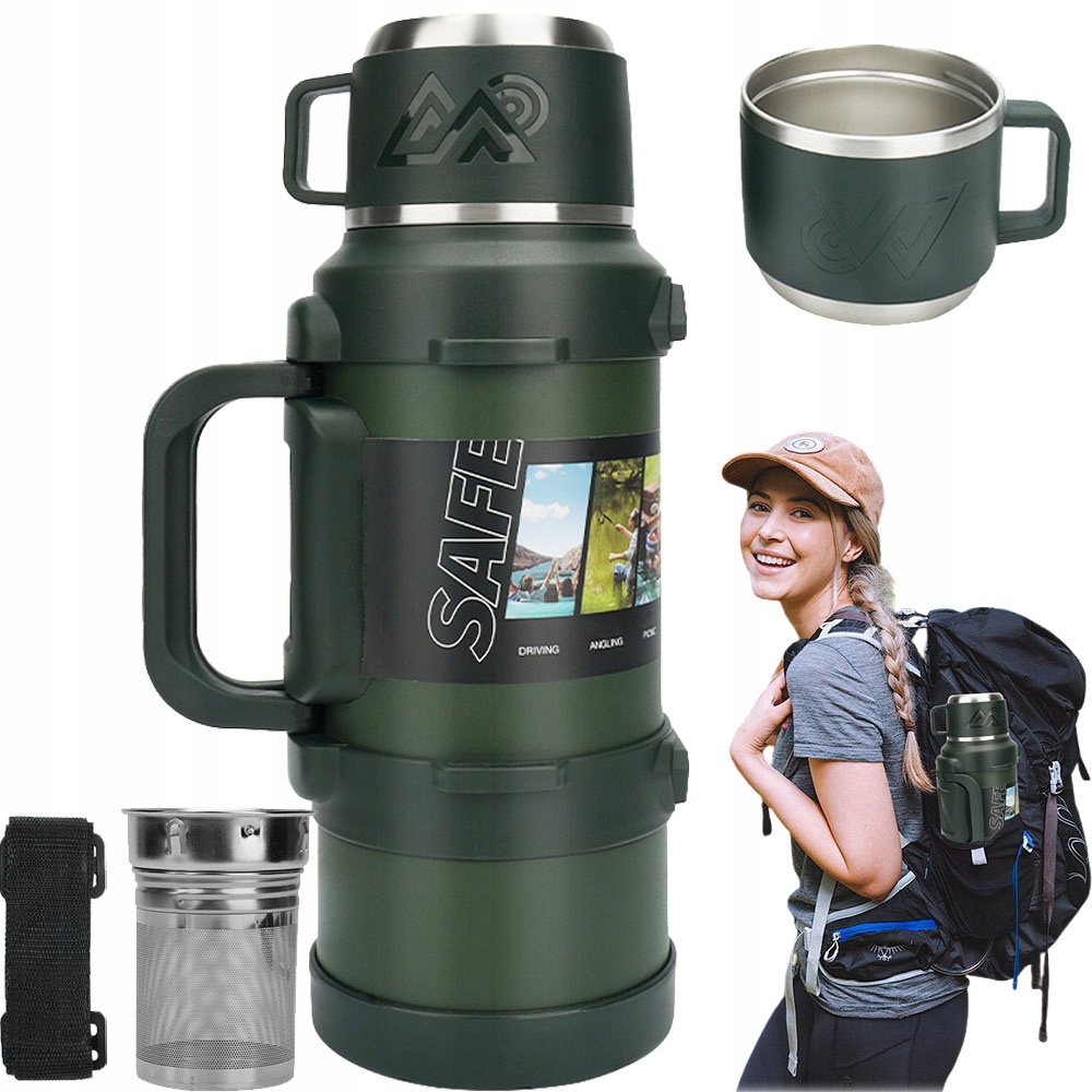Termoláhev Bedee Insulated zelená Cestovní termoska 2000 ml s filtrem