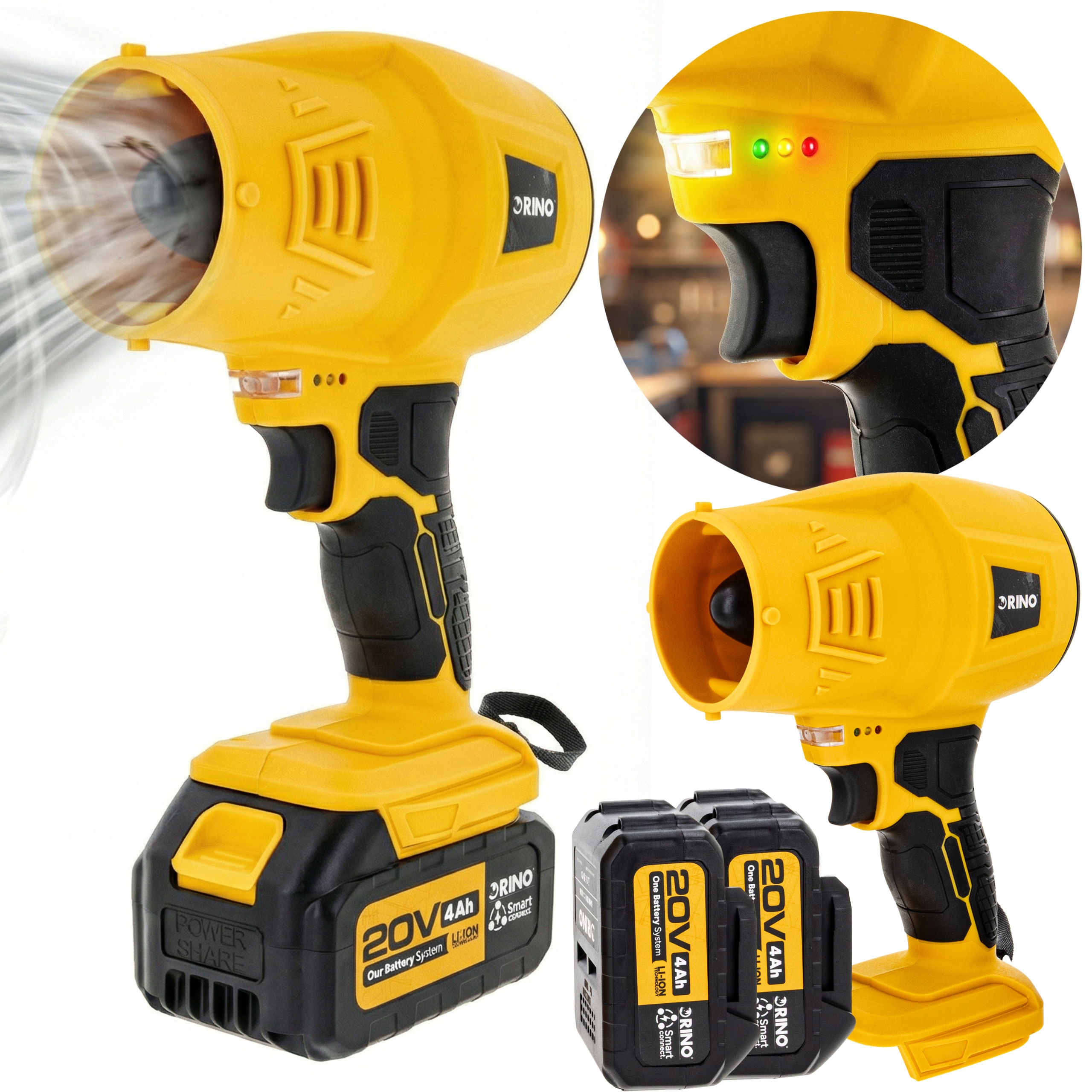 Foukač Na Sněhové Listí Akumulátorový 2x Baterie Rino Stlačený Vzduch