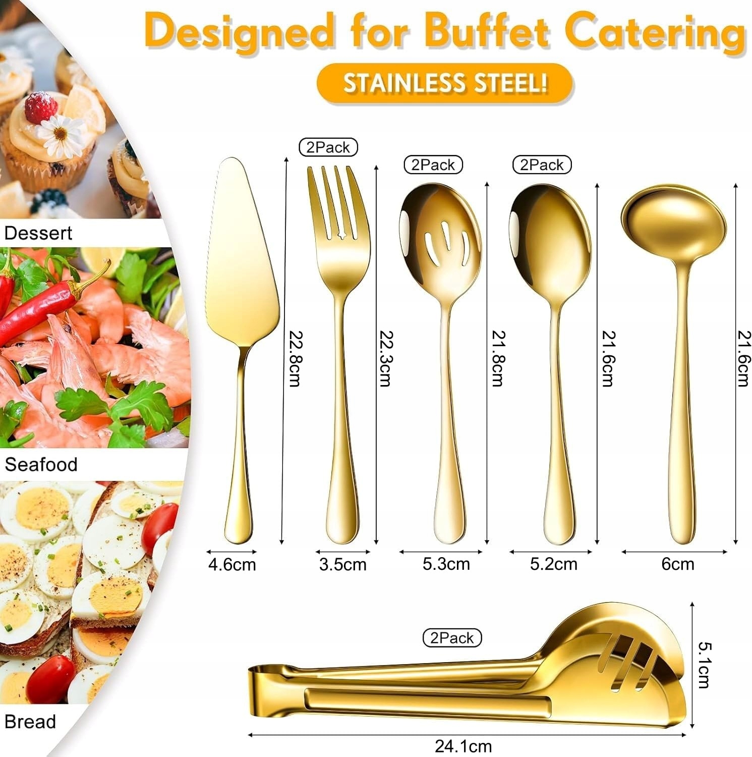 LATERN Zestaw Sztućców 10 Sztuk Stal Nierdzewna Złoty Idealny Prezent — miniatura 5