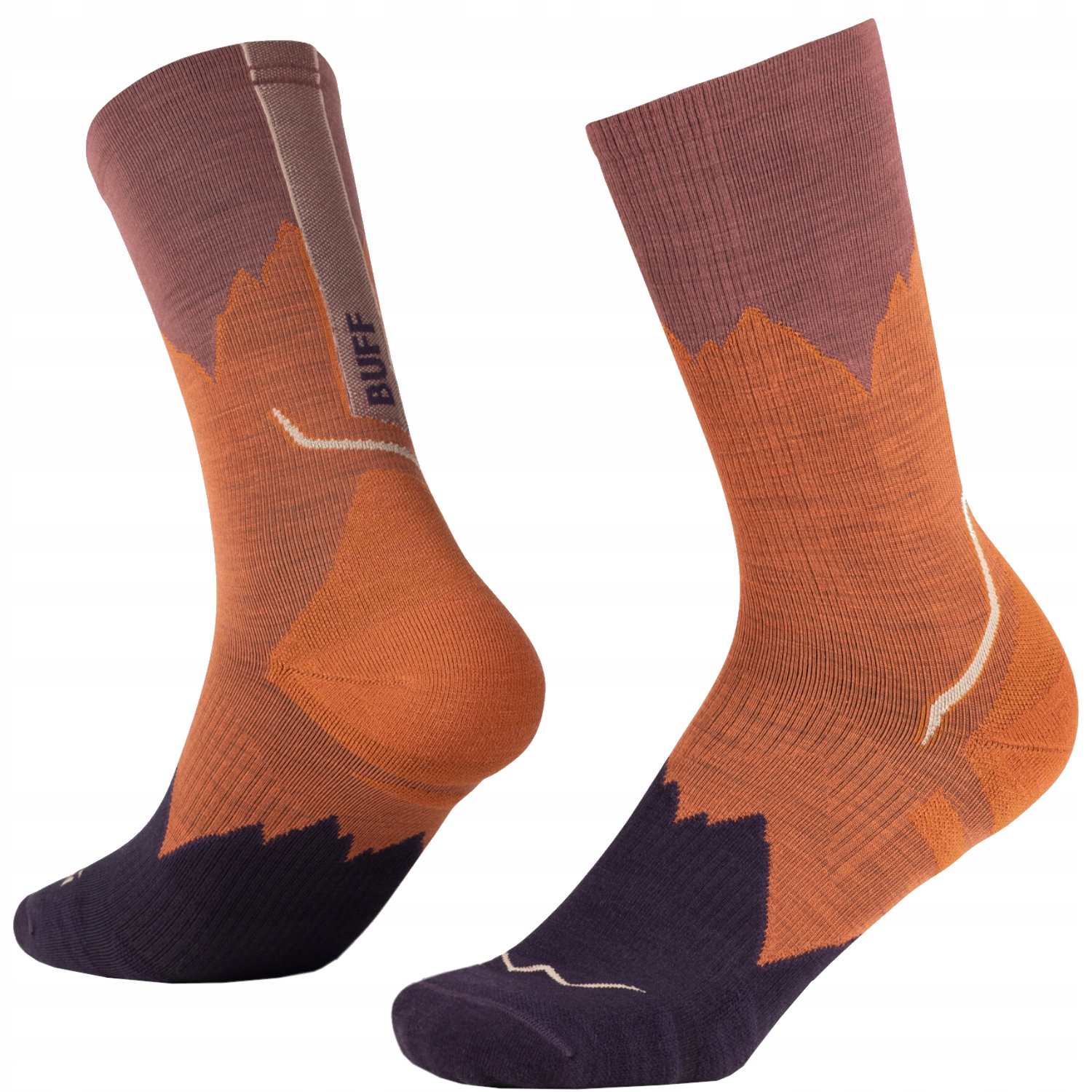 Buff Merino Lightweight Crew Socks [42-44] Ponožky Unisex Polyamid Hnědá