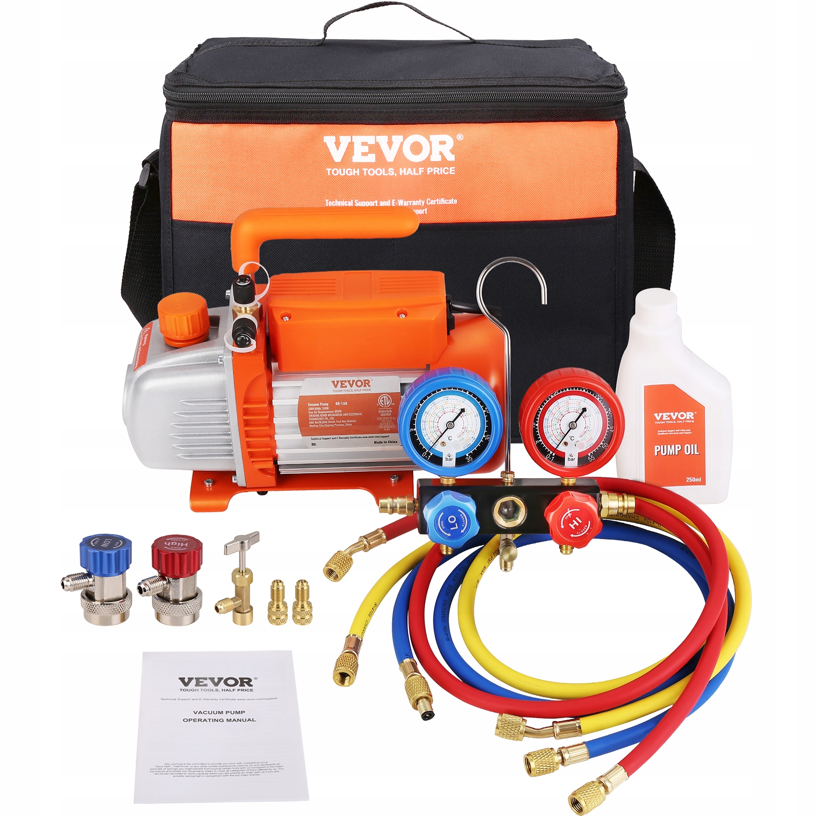 Vákuová pumpa Vevor 0,25 Hp 128 l/min 276 mbar 0,20 l