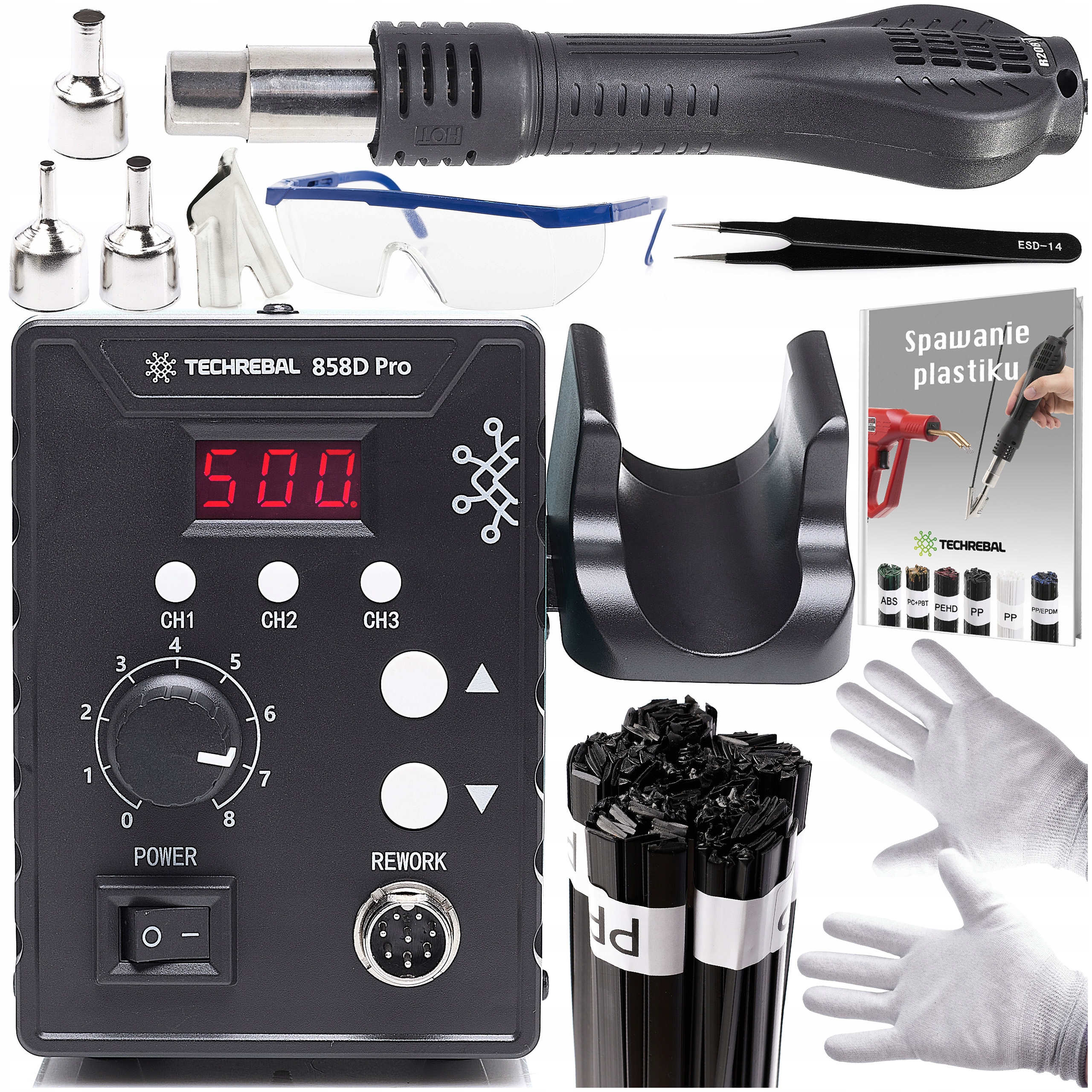 Svařovací stroj na plasty Techrebal 858D horkovzdušné pojivo Pp tryska But