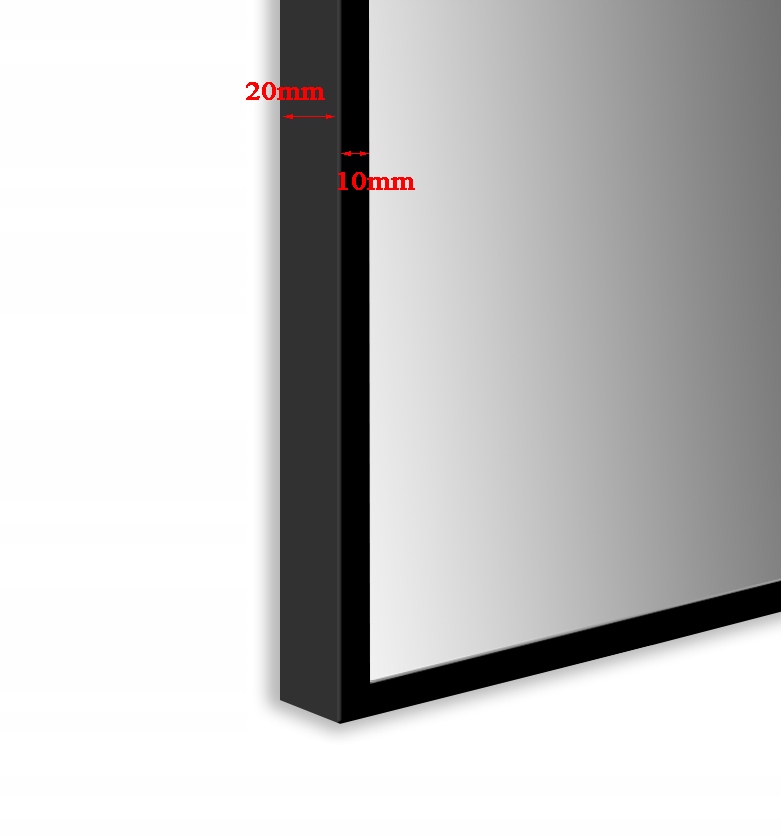 LUSTRO CZARNE LOFT 70x50 PROSTOKĄT ALUMINIUM Marka RAMIX