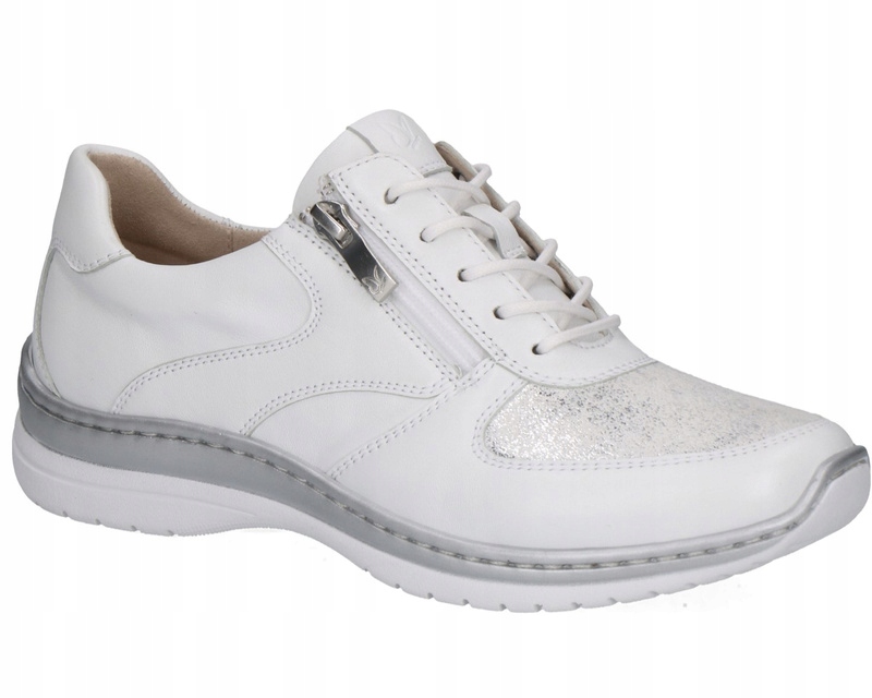 Buty skórzane damskie na haluksy Caprice 23718 białe sneakersy 41