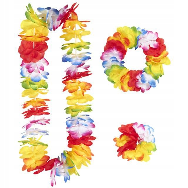 

zestaw Hawajski naszyjnik Opaska hawajska strój