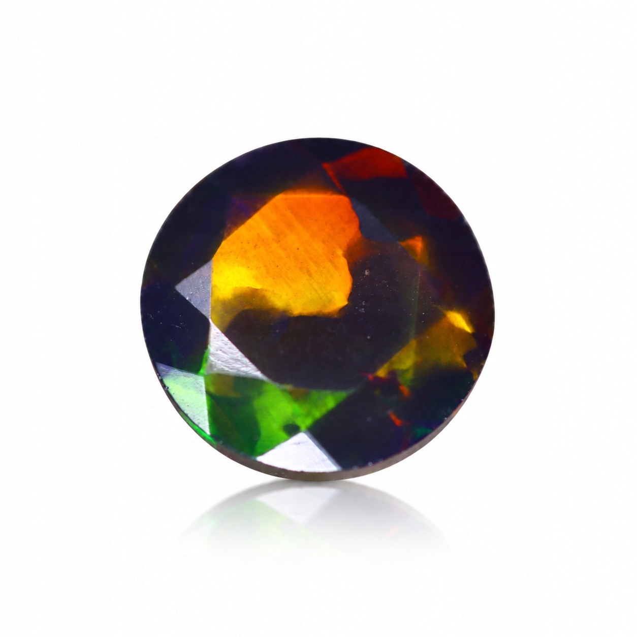Přírodní opál černý 1.45 ct Kulatý Etiopie certifikát Wbd