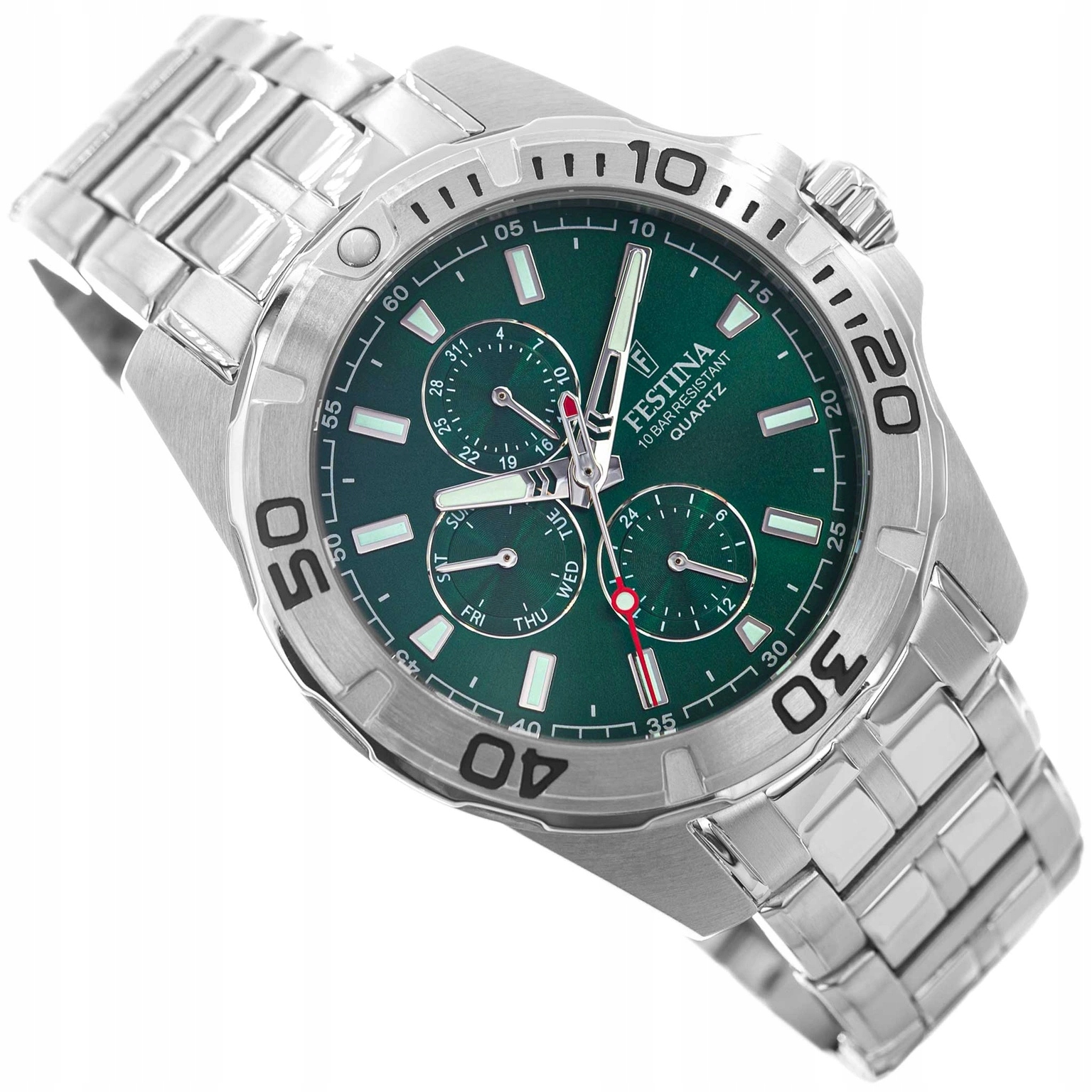 Pánské Hodinky Festina F20445/7 Multifunction Stříbrné S Náramkem 100 M