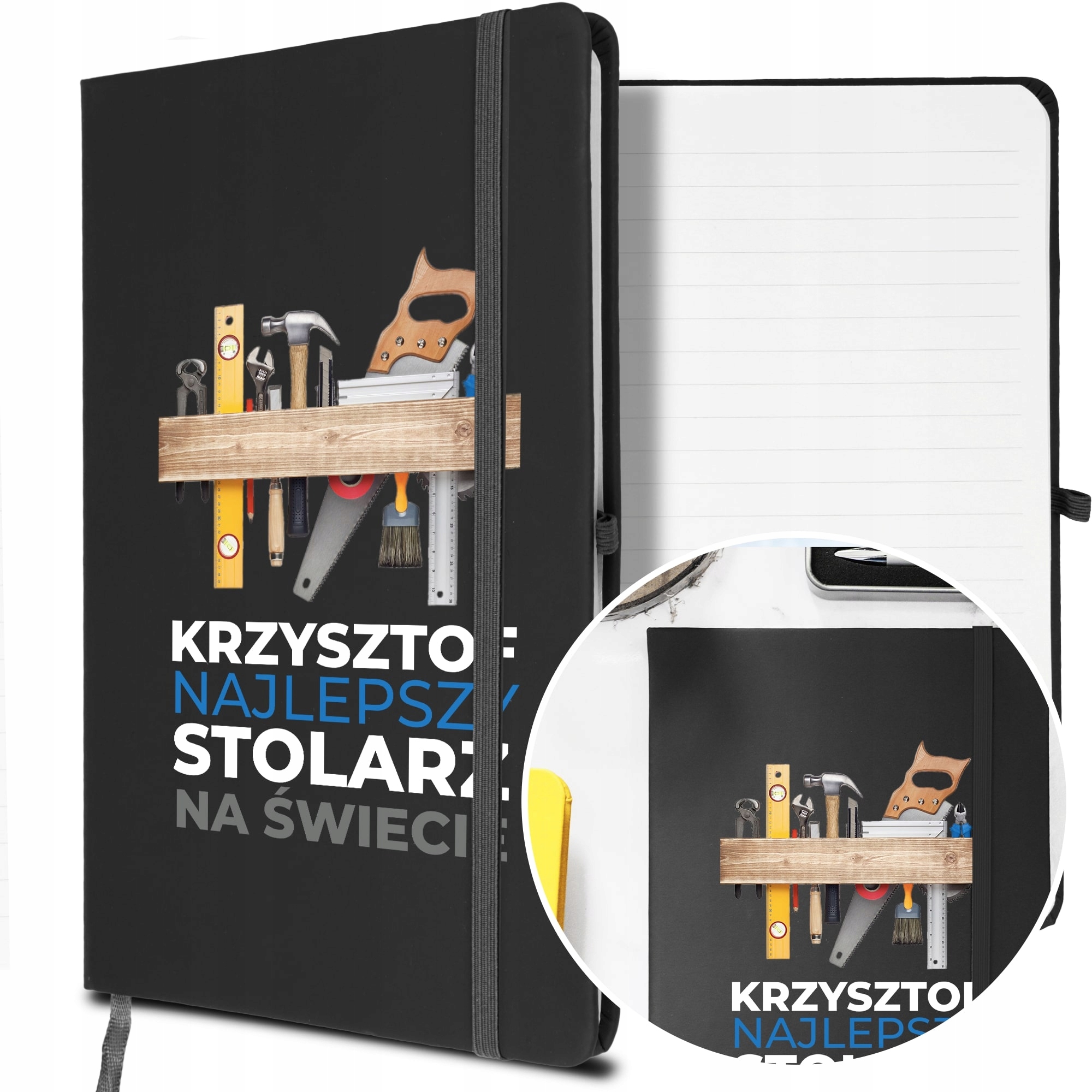 

Notes A5 z Gumką dla Stolarza Twoje Imię