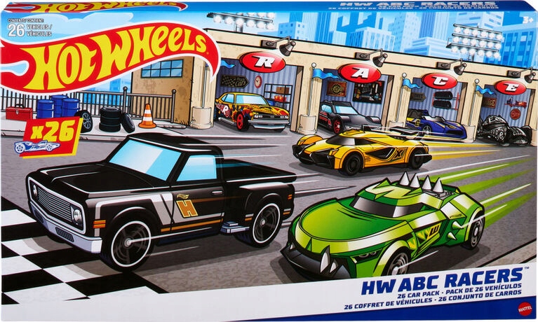 Hot Wheels Abc Racers zestaw 26 Autek z literkami