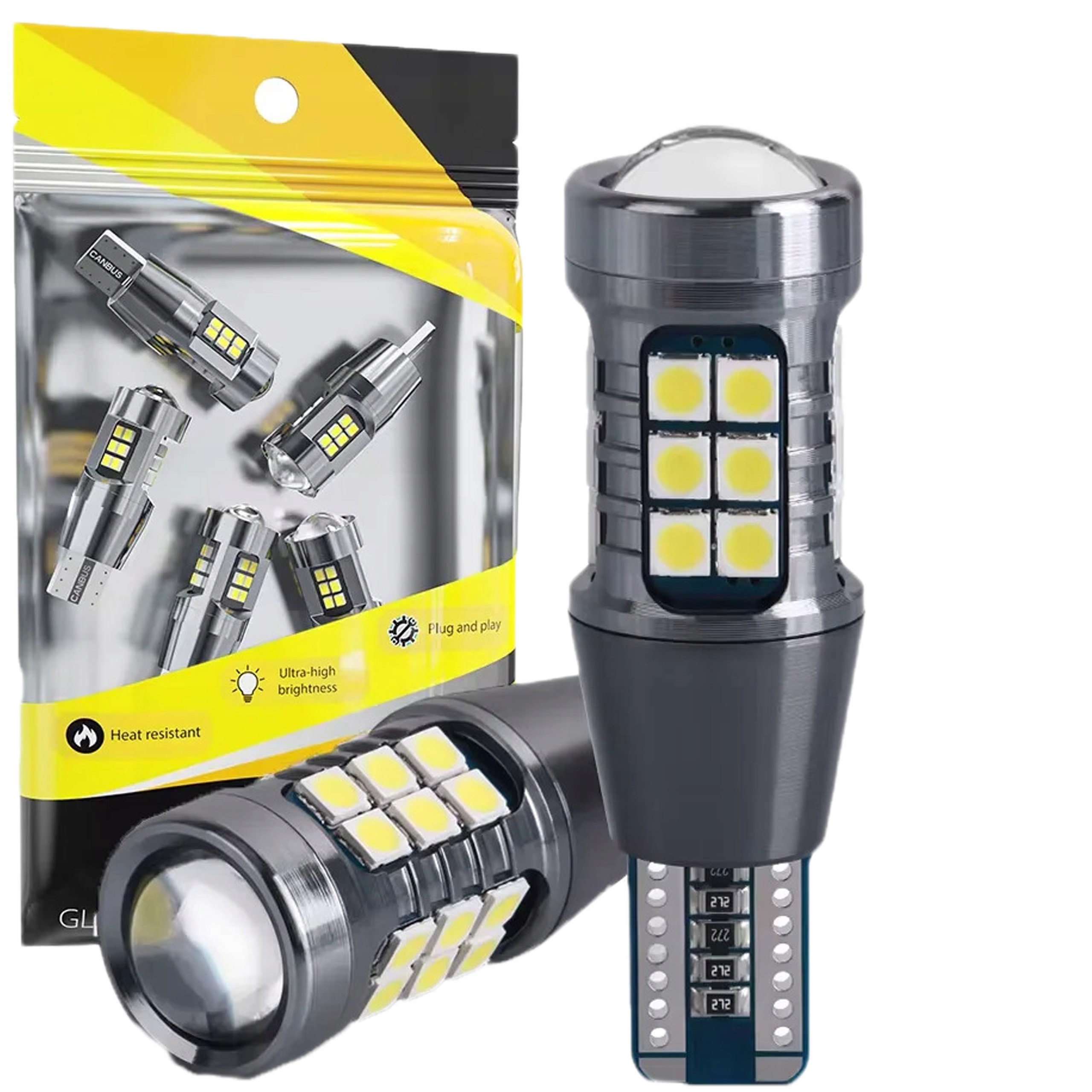 Led W16W 3030 T15 Canbus Soczewka Żarówka Wsteczny Cofania Mocne