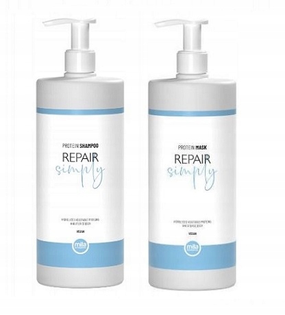 MILA SIMPLY REPAIR SZAMPON+MASKA ZESTAW ODBUDOWUJĄCY Z PROTEINAMI 950ML