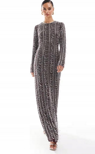 Zdobené Šaty S Korálky A Střapci, Design 40 L