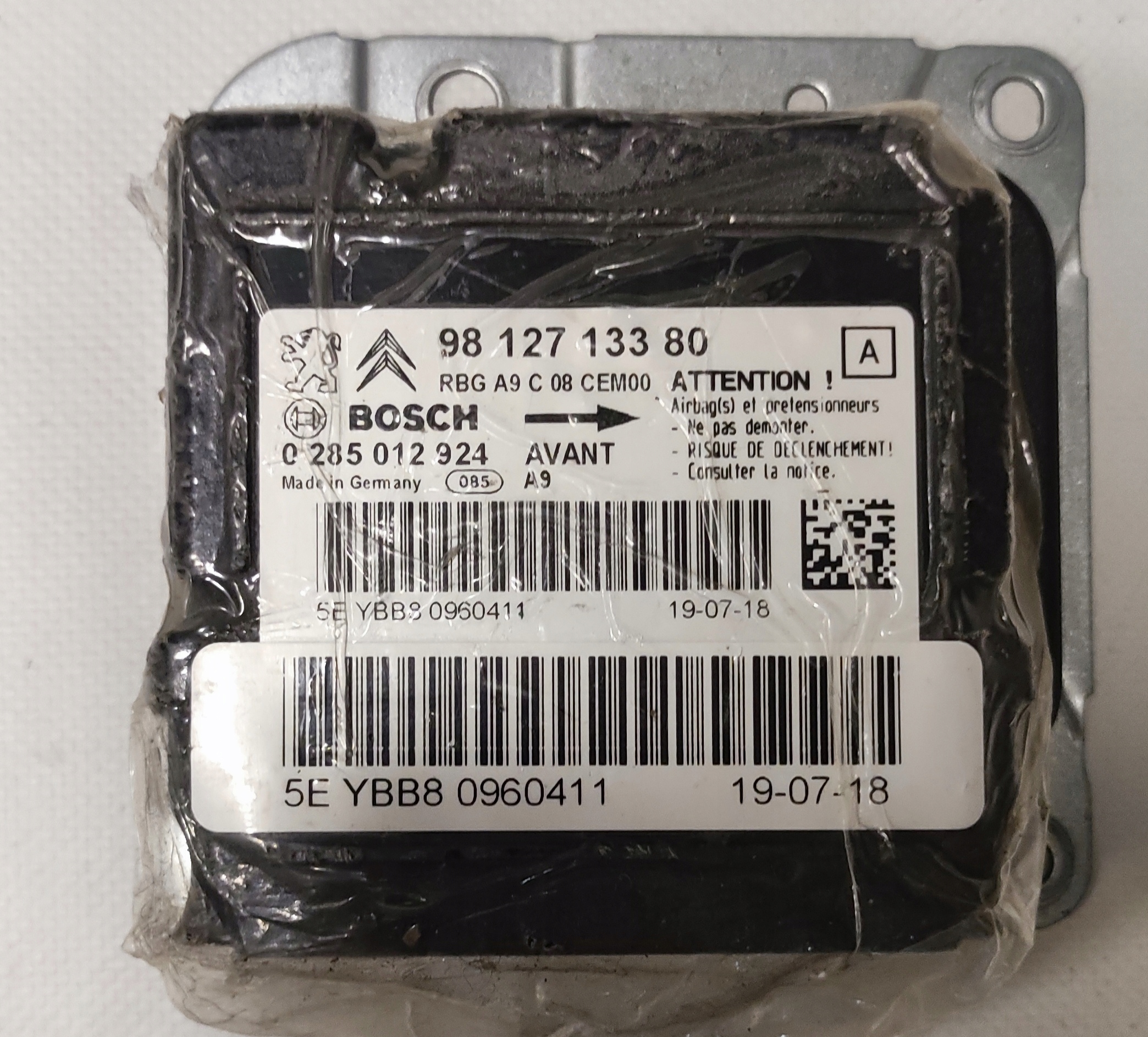 Moduł sensor airbag Peugeot OE 9812713380