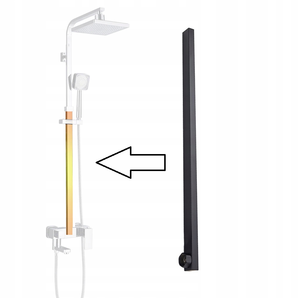 Predlžovačka na sprchovú batériu čierna