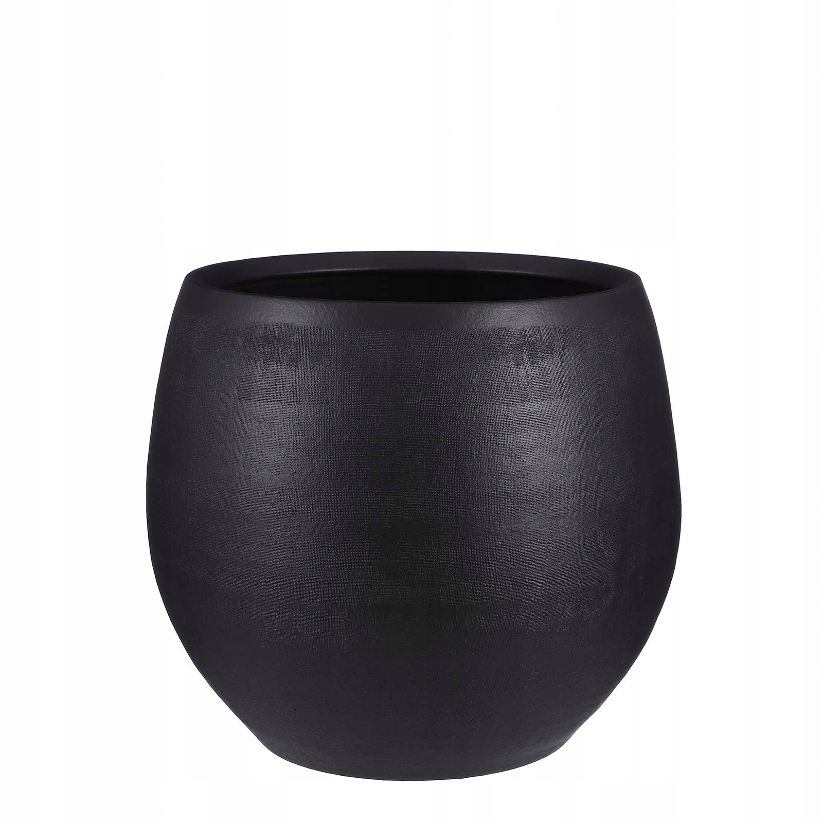 

duże ceramiczne czarne donice Douro 33/28 terakota