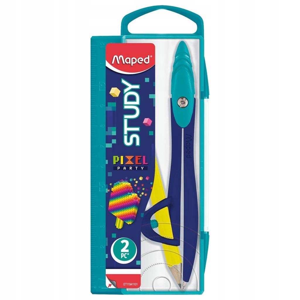 Przybory Na GEOMETRIE Szkolne CYRKLE Cyrkiel Study Pixel + ołówek MAPED