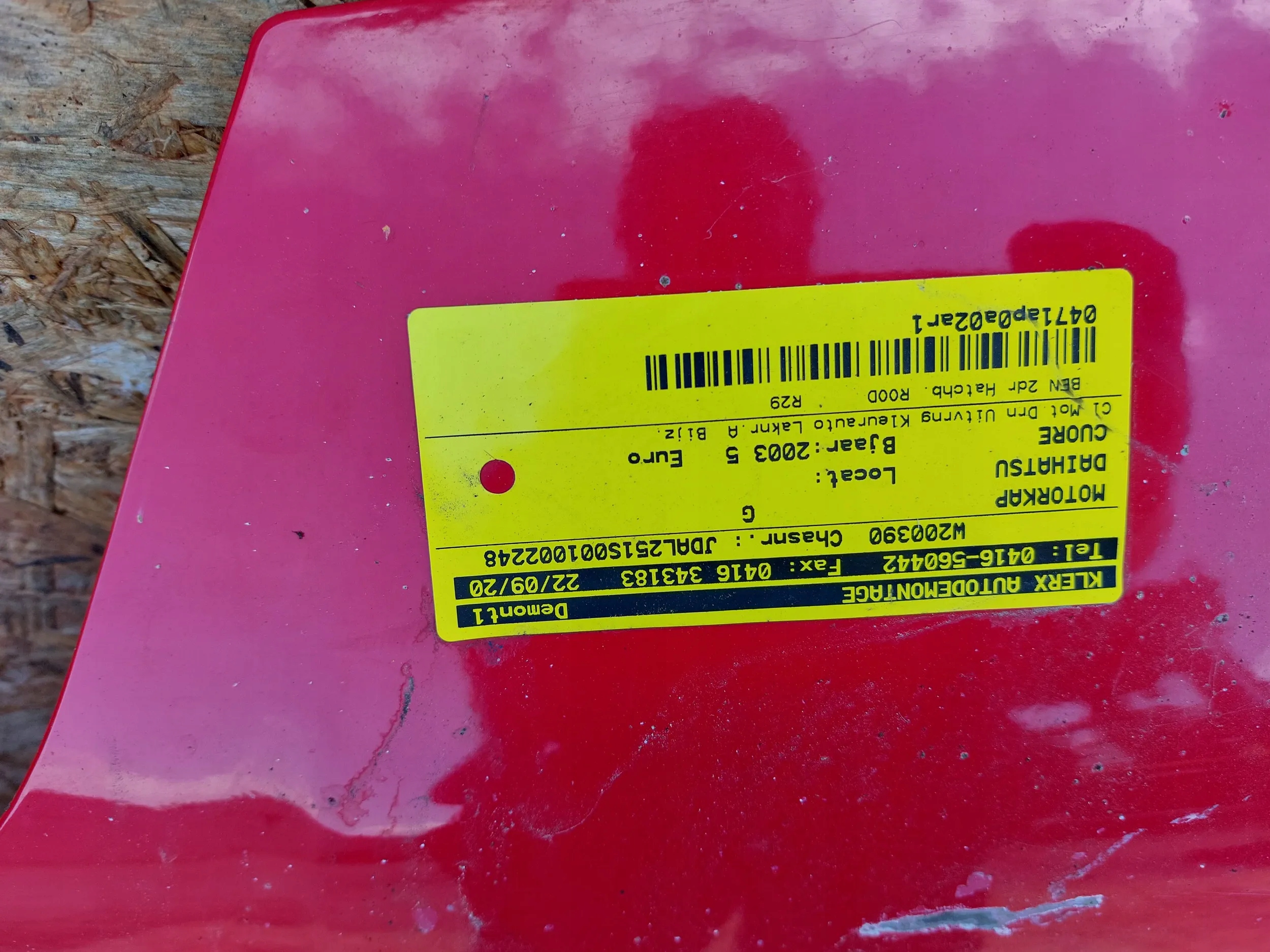 bonnet front Daihatsu Cuore 03-07