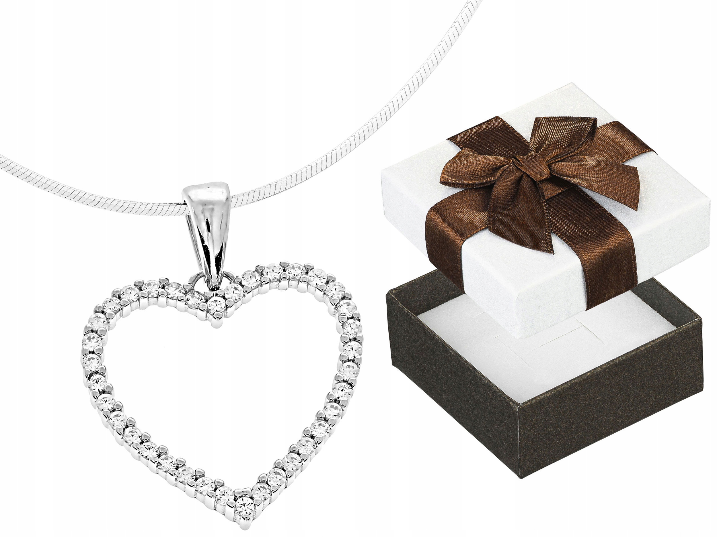 Krátký stříbrný dámský náhrdelník Velké srdce s zirkony Srdíčko Choker 30