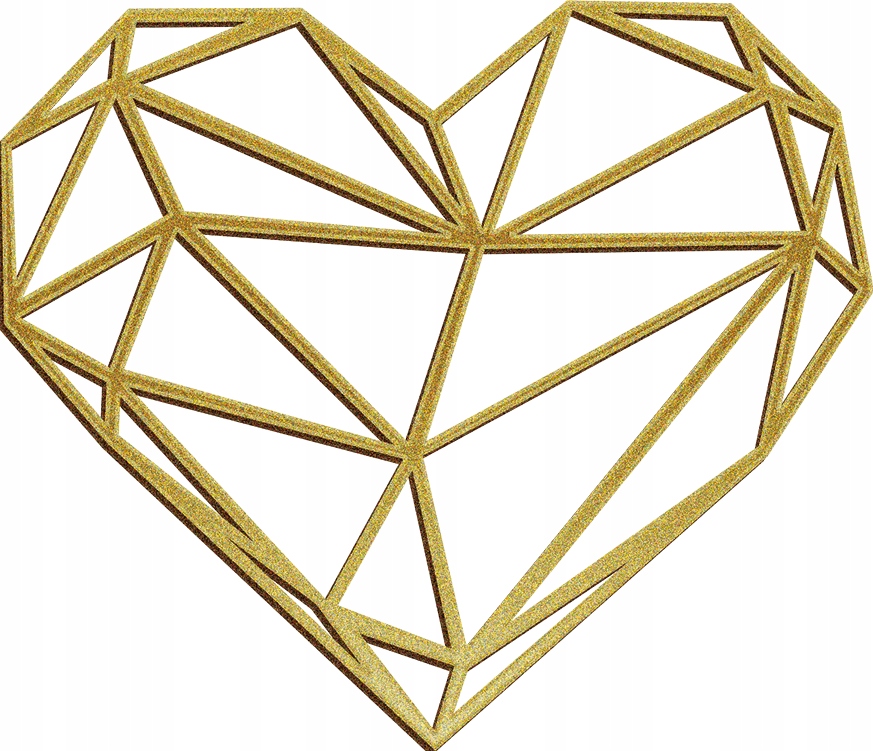 SERCE DECOUPAGE NA WESELE ŚLUB DEKORACJA ZŁOTY