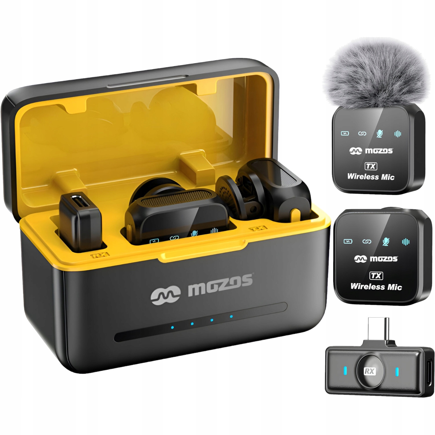 Mikrofon Bezprzewodowy 2X Do Telefonu Usb-c Na Klips Zestaw Etui Ładujace