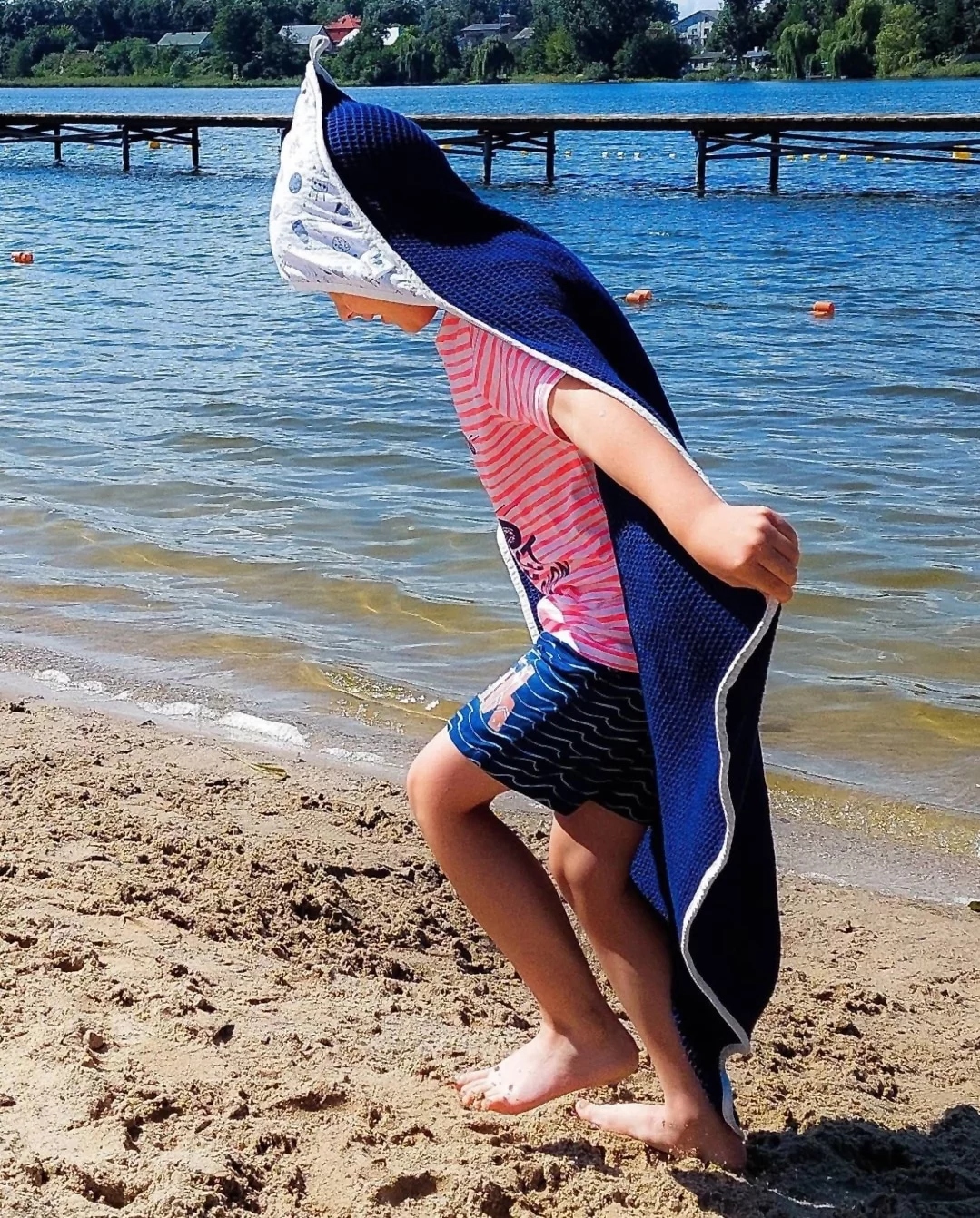 PEPI RĘCZNIK KĄPIELOWY Z KAPTURKIEM 100% BAWEŁNA Długość 100 cm