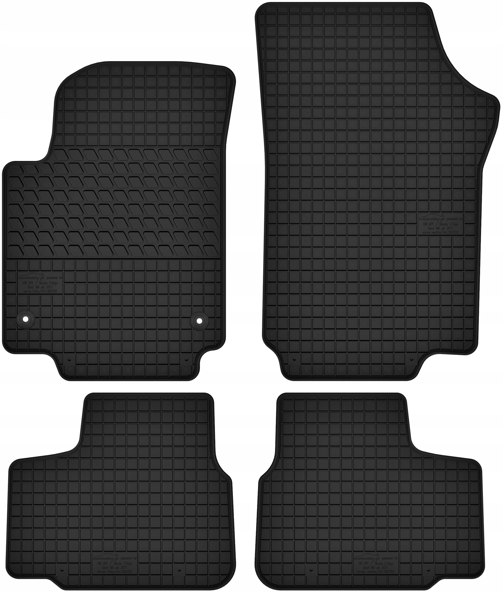 

Dywaniki gumowe Seat Mii orginalne stopery