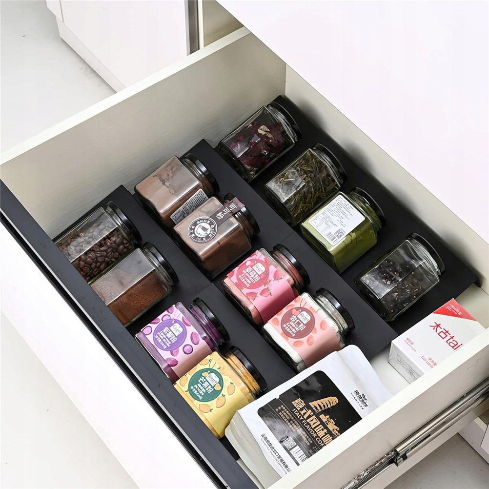 6-DÍLNÝ Rozkládací Organizér Na Koření Do Zásuvek A Kuchyňské Police