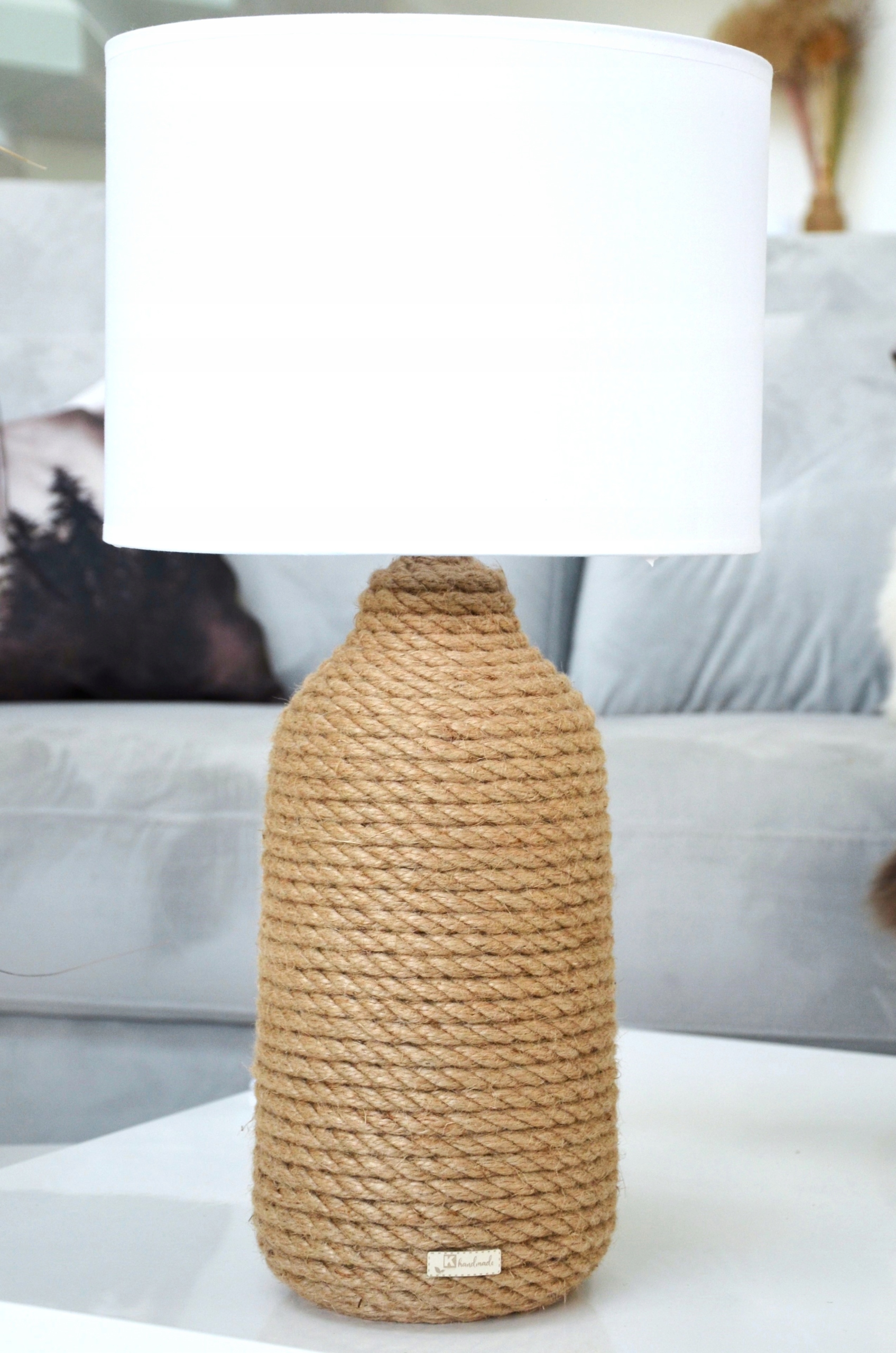 Lampka stołowa Boho XL dekoracja Juta sznurek jutowy Styl skandynawski Kerd