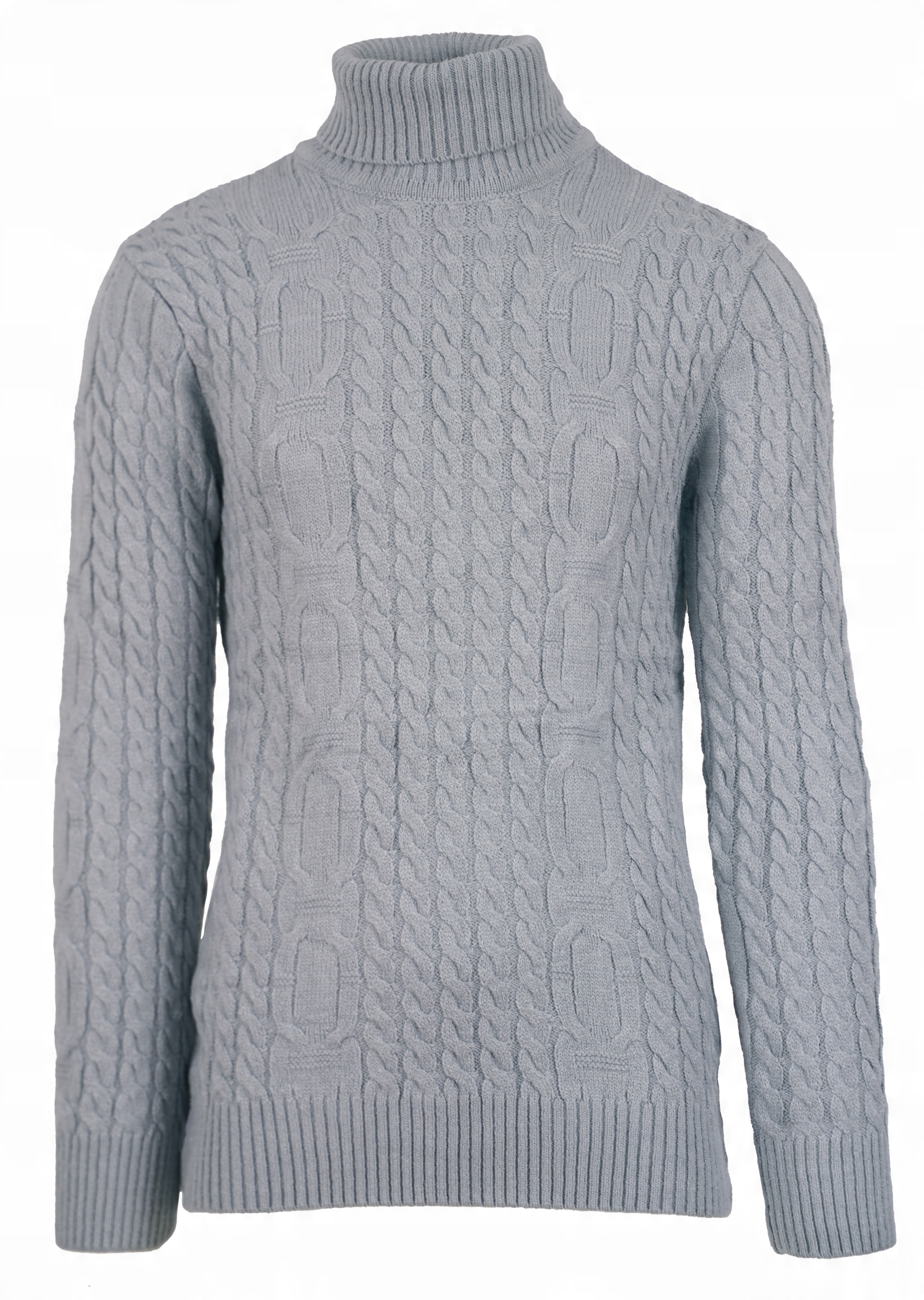 

Sweter Męski Wełniany Golf Siwy Ciepły S M